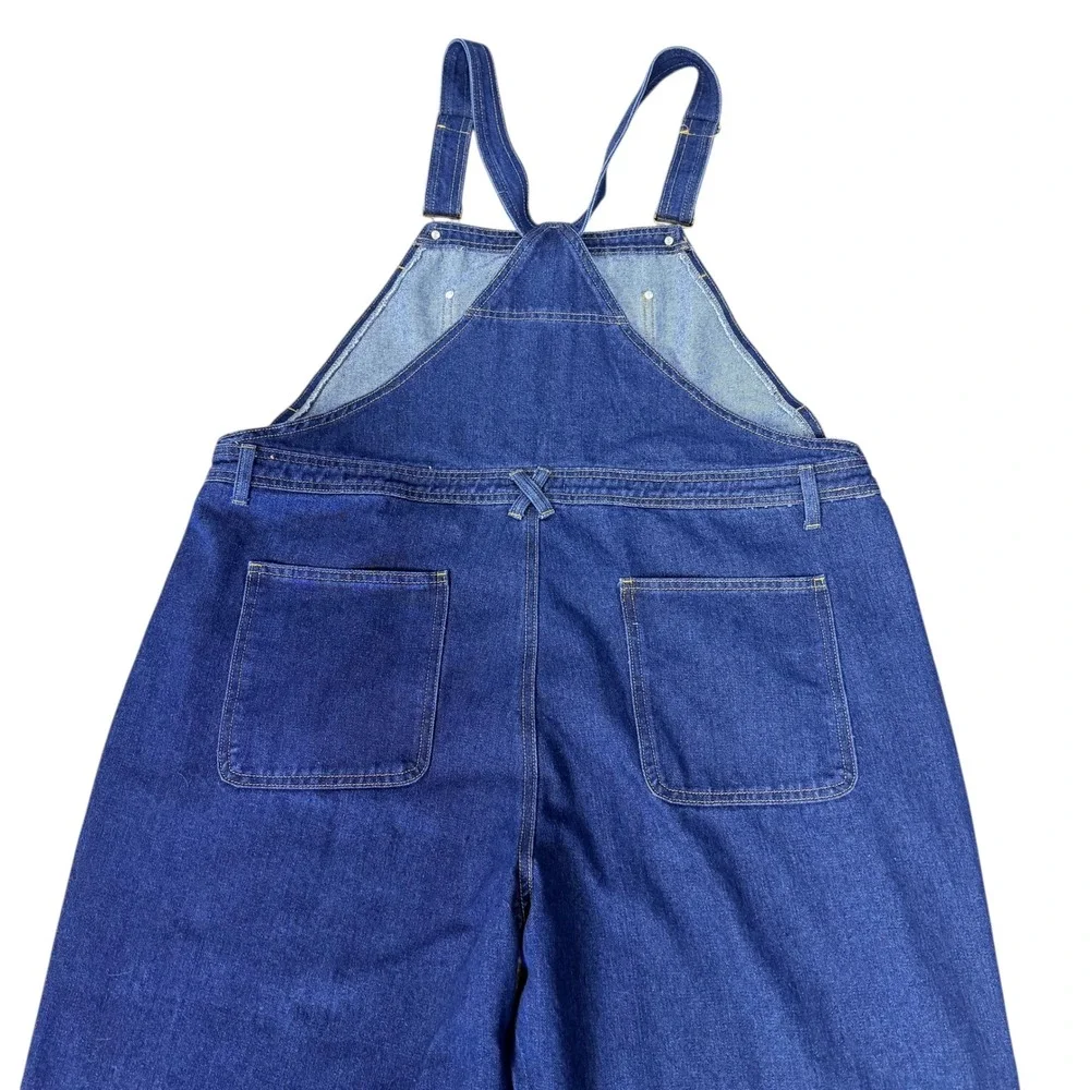 RUNCATI Dark‎ Wash Denim Bib Overalls Baggy Relaxed Fit Carpenter Work Mens XXL